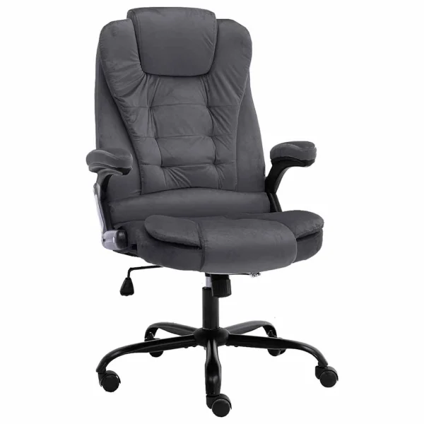 Chaise de bureau 67 x 71 x 119 cm gris foncé velours – vue d’ensemble