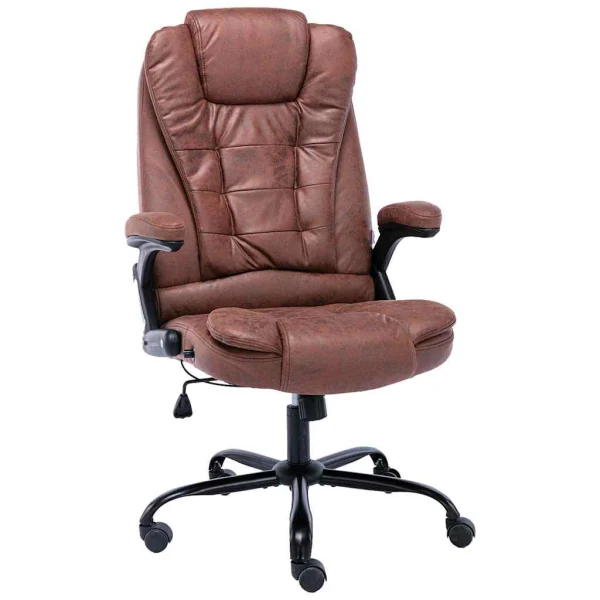 Chaise de bureau 67 x 71 x 119 cm marron clair similicuir daim – vue d’ensemble