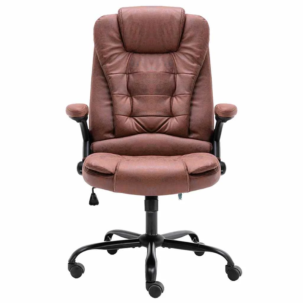 Chaise de bureau 67 x 71 x 119 cm marron clair similicuir daim – vue de face