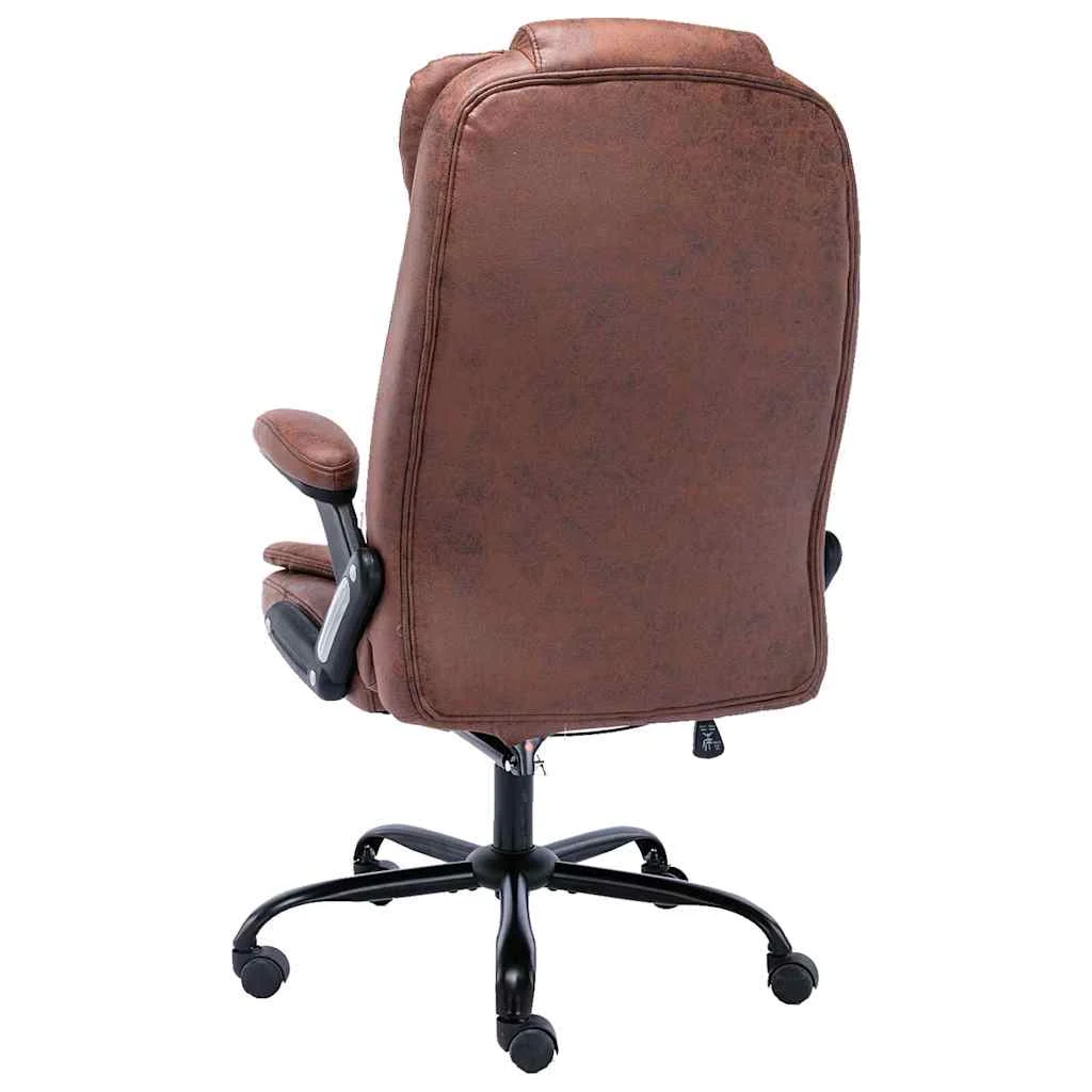 Chaise de bureau 67 x 71 x 119 cm marron clair similicuir daim – vue de côté