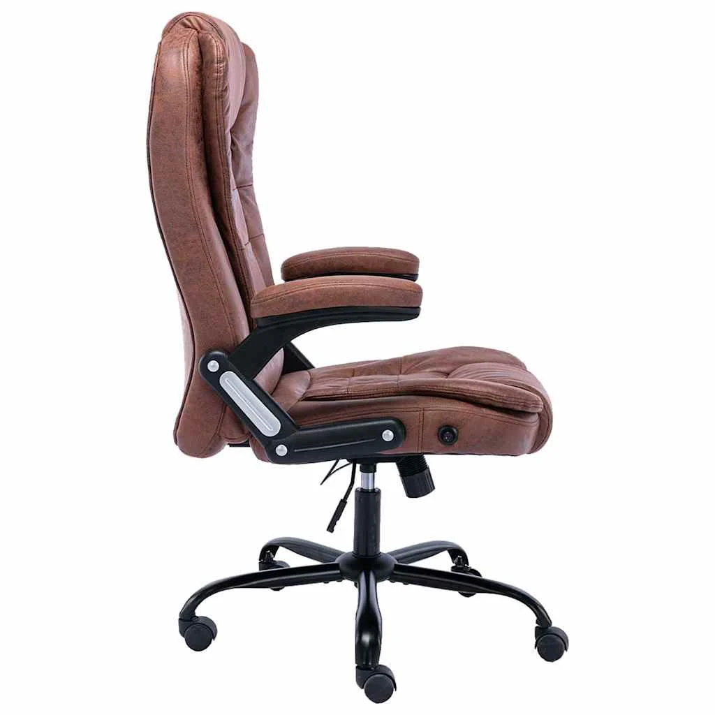 Chaise de bureau 67 x 71 x 119 cm marron clair similicuir daim – vue de détail