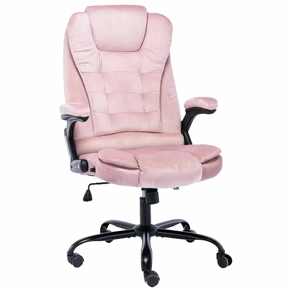 Chaise de bureau 67 x 71 x 119 cm rose velours – vue d’ensemble