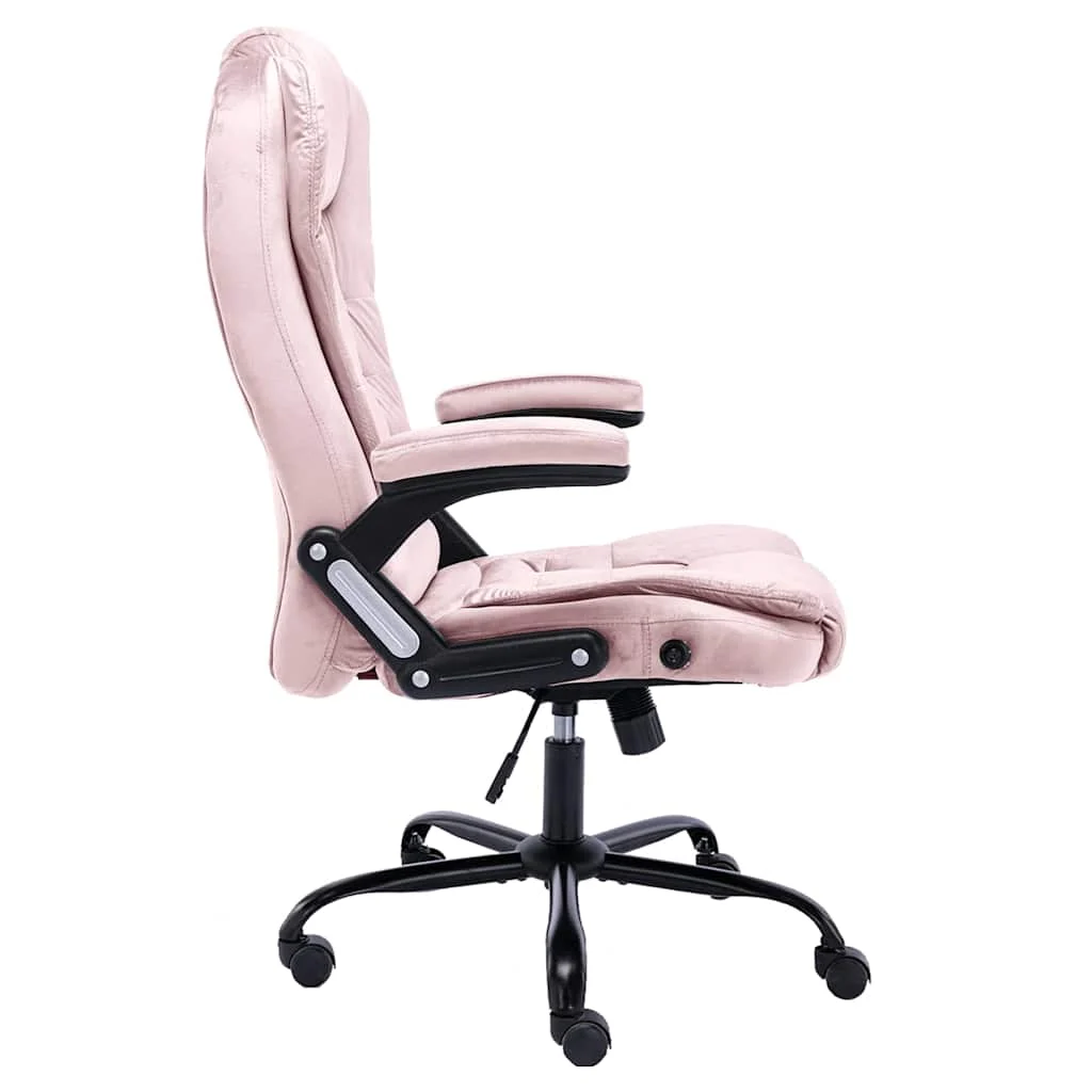 Chaise de bureau 67 x 71 x 119 cm rose velours – vue de côté