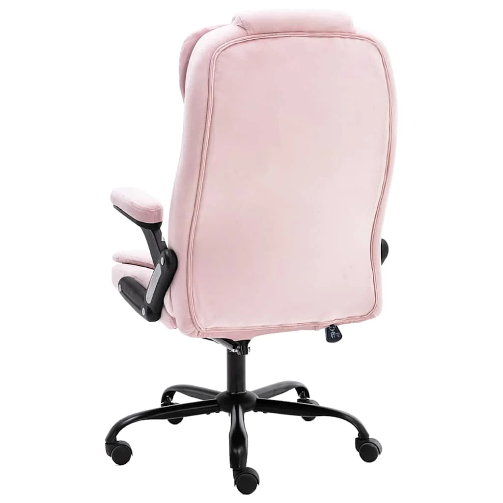 Chaise de bureau 67 x 71 x 119 cm rose velours – vue de détail