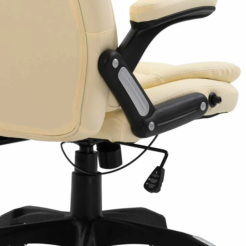 Chaise de bureau 68 x 71 x 119 cm crème similicuir – vue en situation