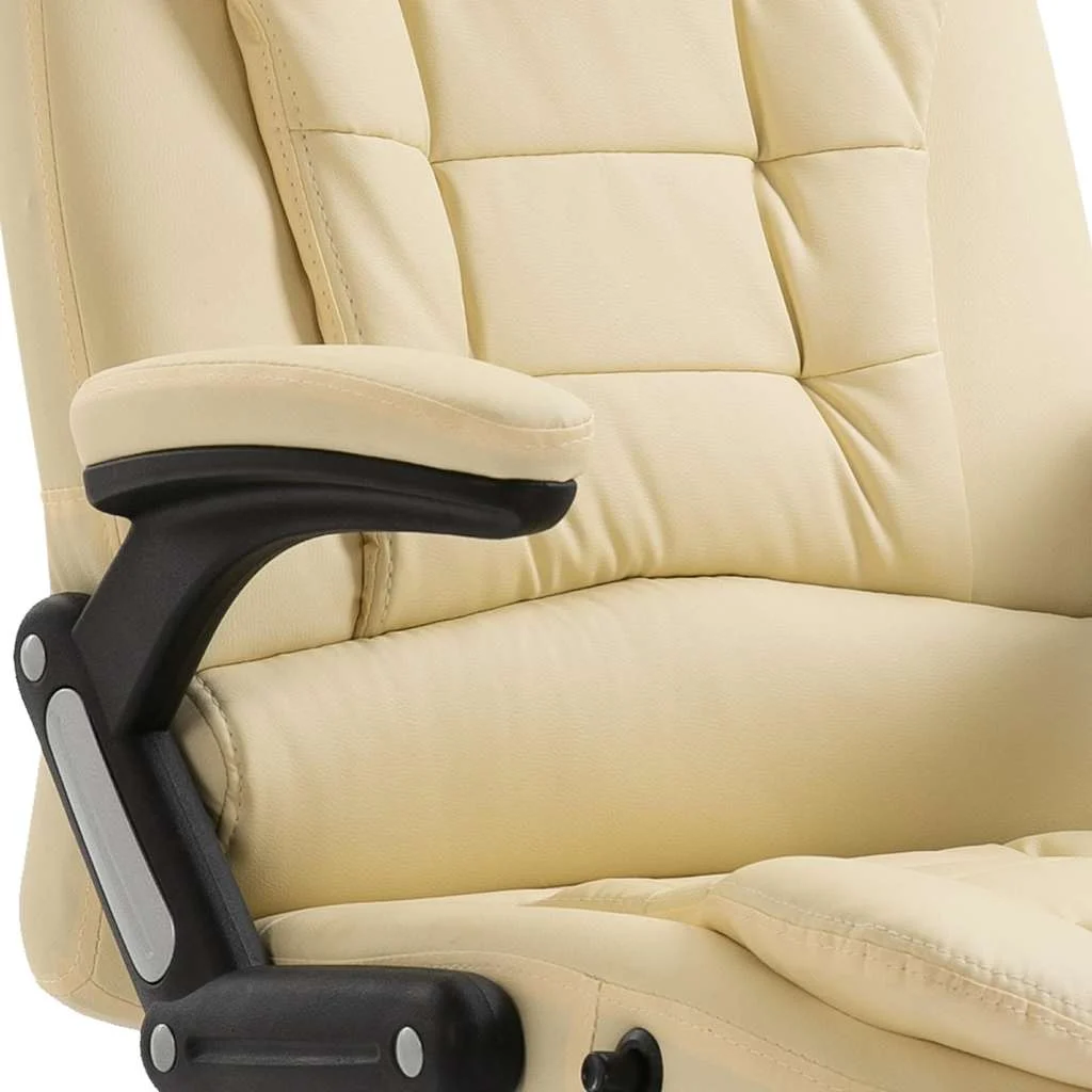 Chaise de bureau 68 x 71 x 119 cm crème similicuir – vue de dessus