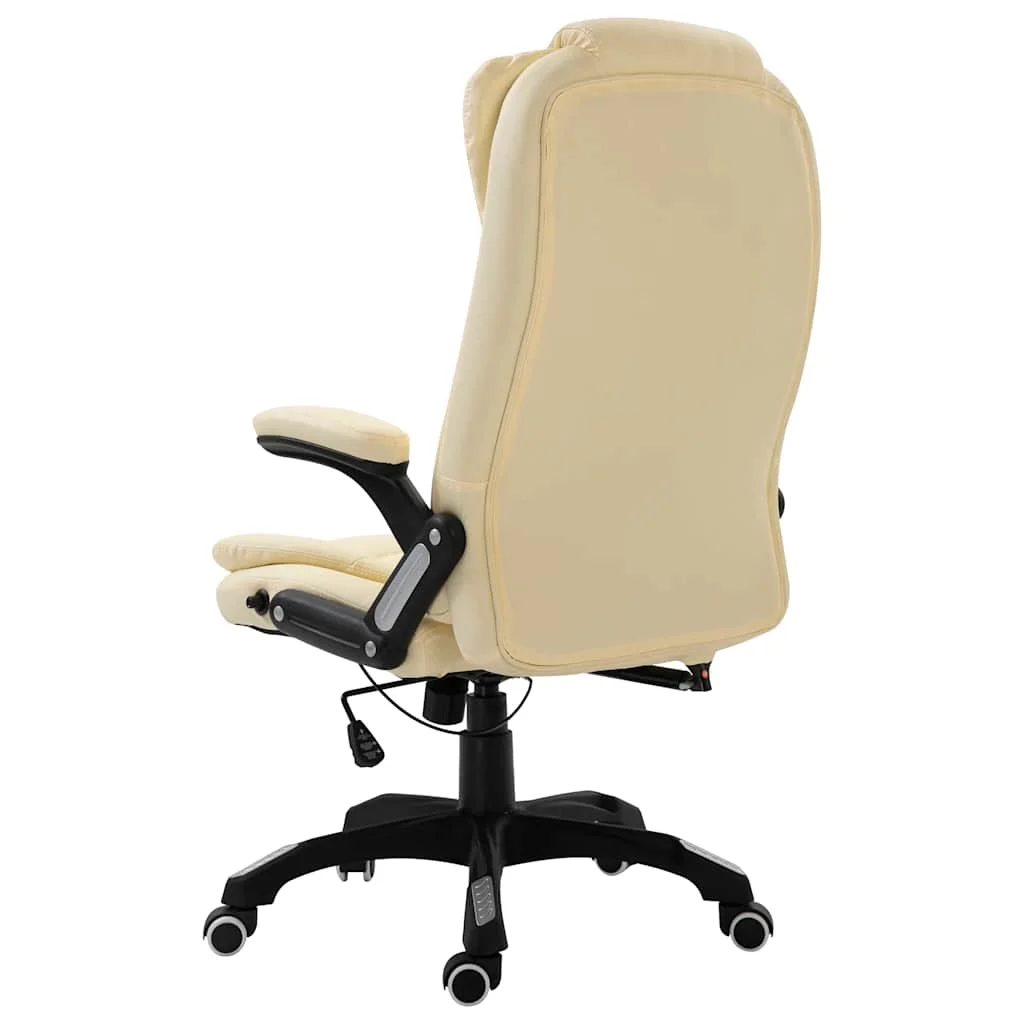 Chaise de bureau 68 x 71 x 119 cm crème similicuir – vue de côté
