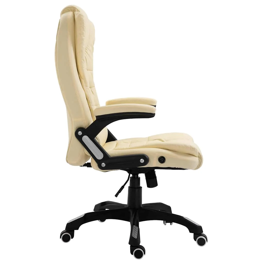Chaise de bureau 68 x 71 x 119 cm crème similicuir – vue de détail
