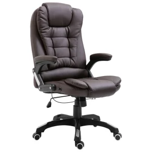 Chaise de bureau 68 x 71 x 119 cm marron similicuir – vue d’ensemble