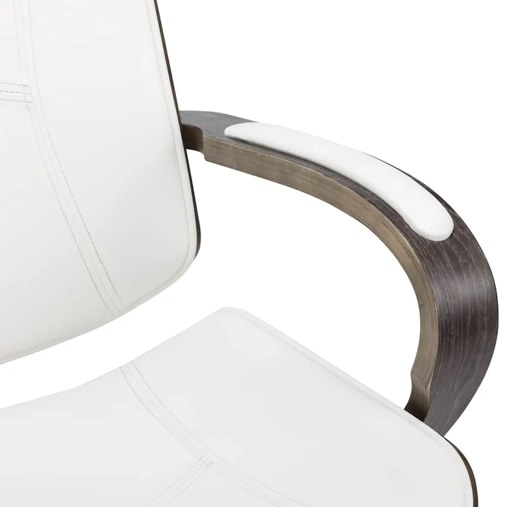 Chaise de bureau avec appuie-tête 64 x 65 x 125 cm blanc et gris similicuir – vue en situation