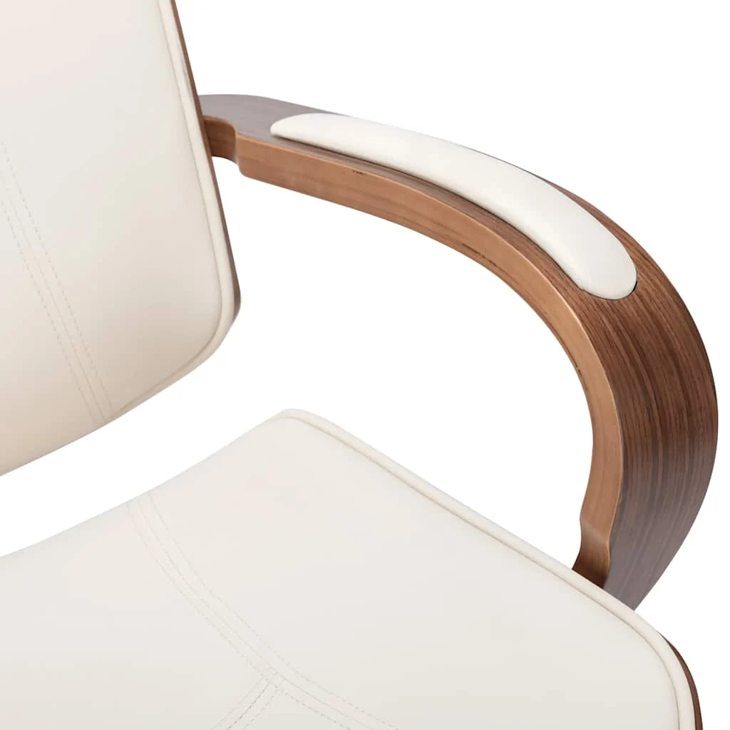 Chaise de bureau avec appuie-tête 64 x 65 x 125 cm crème et marron similicuir – vue en situation
