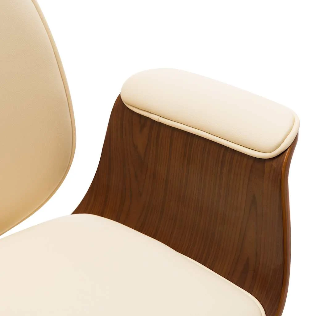 Chaise de bureau Bois courbé 69 x 56 x 97 cm crème similicuir – vue en situation