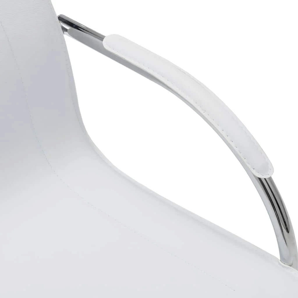 Chaise de bureau cantilever 55 x 59 x 88 cm blanc similicuir – vue en situation
