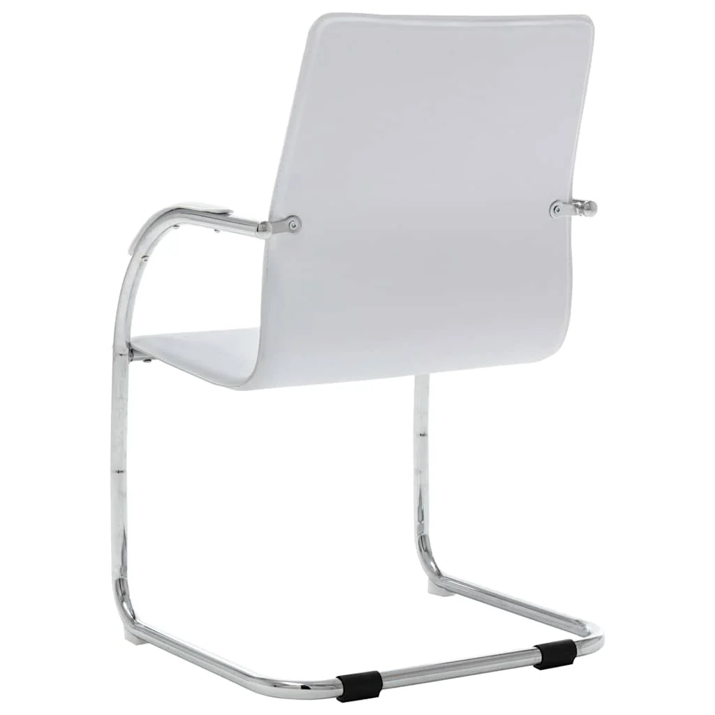 Chaise de bureau cantilever 55 x 59 x 88 cm blanc similicuir – vue de détail