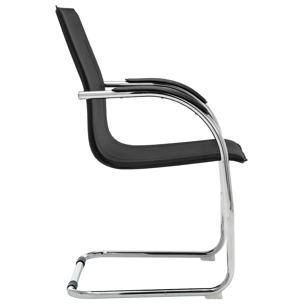 Chaise de bureau cantilever 55 x 59 x 88 cm noir similicuir – vue de côté