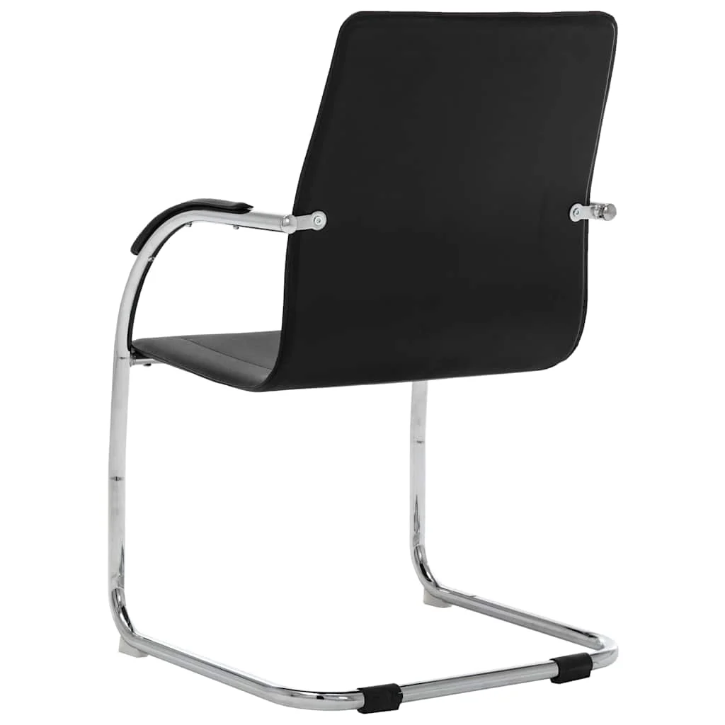 Chaise de bureau cantilever 55 x 59 x 88 cm noir similicuir – vue de détail