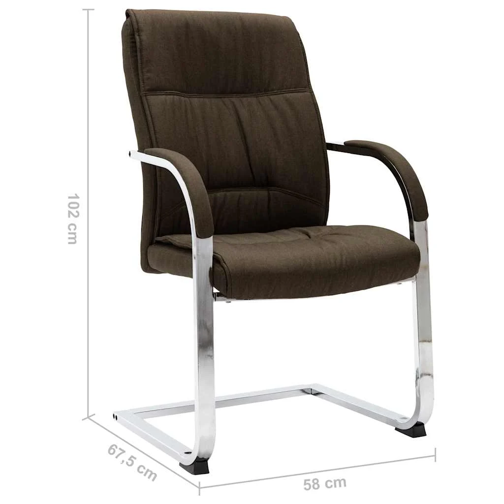 Chaise de bureau cantilever 58 x 67,5 x 102 cm marron tissu – vue de dessus
