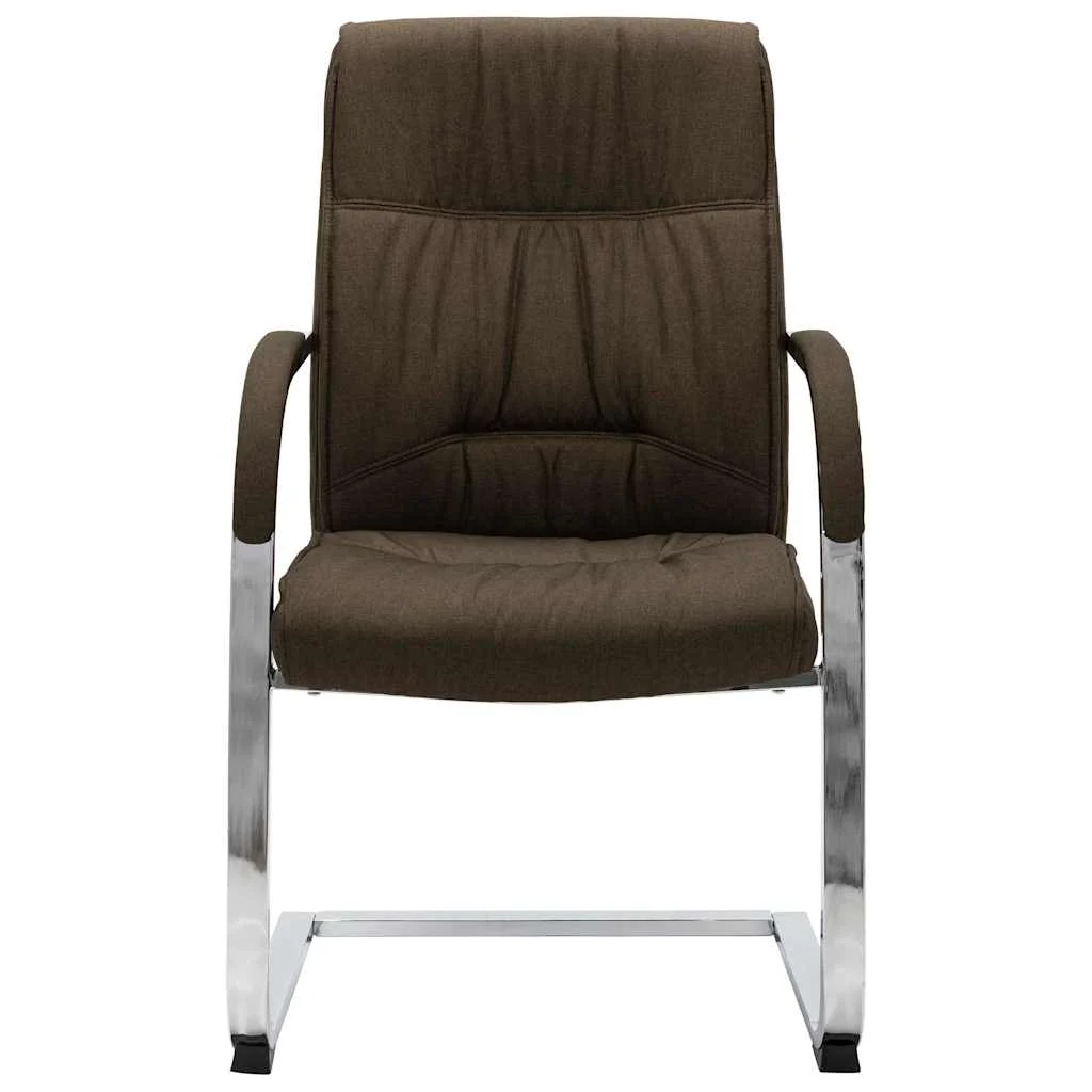 Chaise de bureau cantilever 58 x 67,5 x 102 cm marron tissu – vue de face