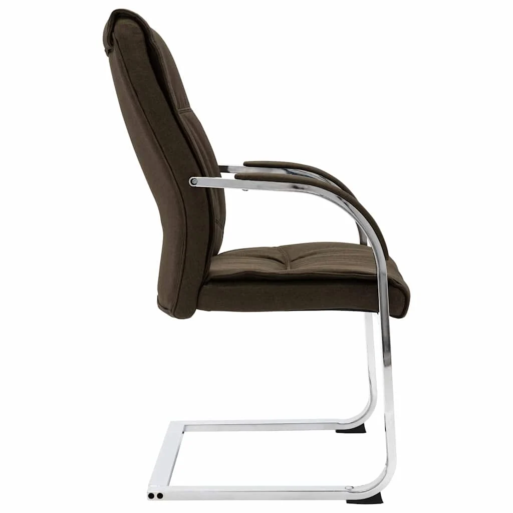 Chaise de bureau cantilever 58 x 67,5 x 102 cm marron tissu – vue de côté