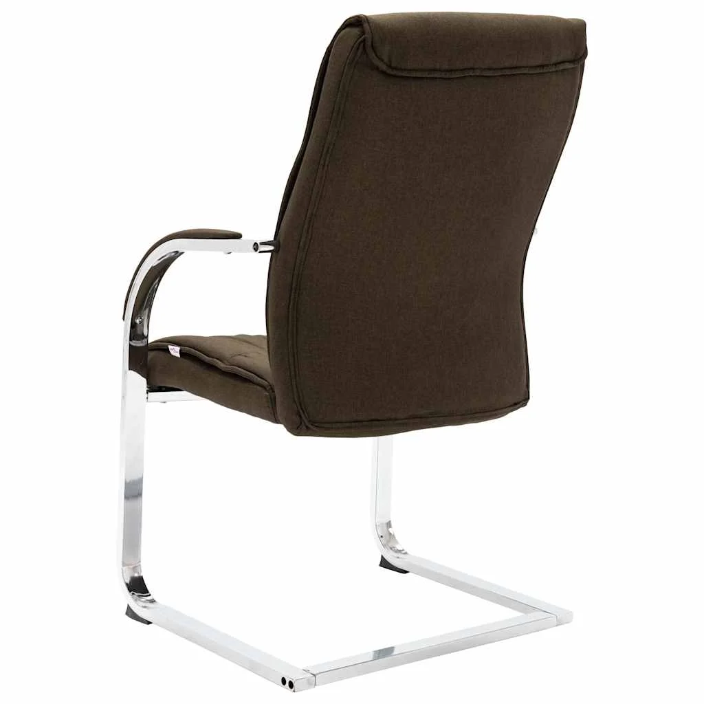 Chaise de bureau cantilever 58 x 67,5 x 102 cm marron tissu – vue de détail