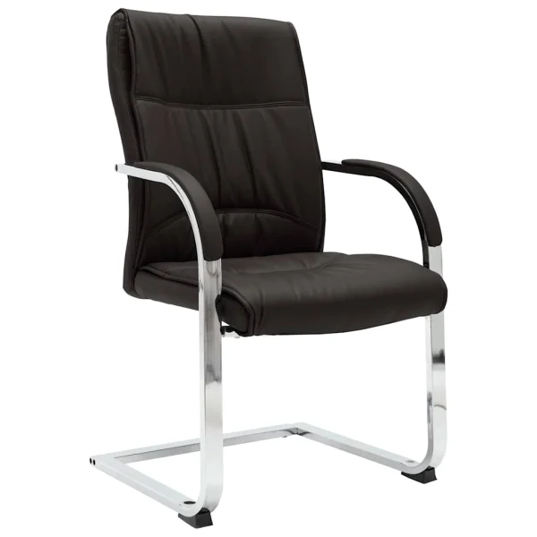 Chaise de bureau cantilever 58 x 67,5 x 102 cm noir similicuir – vue d’ensemble