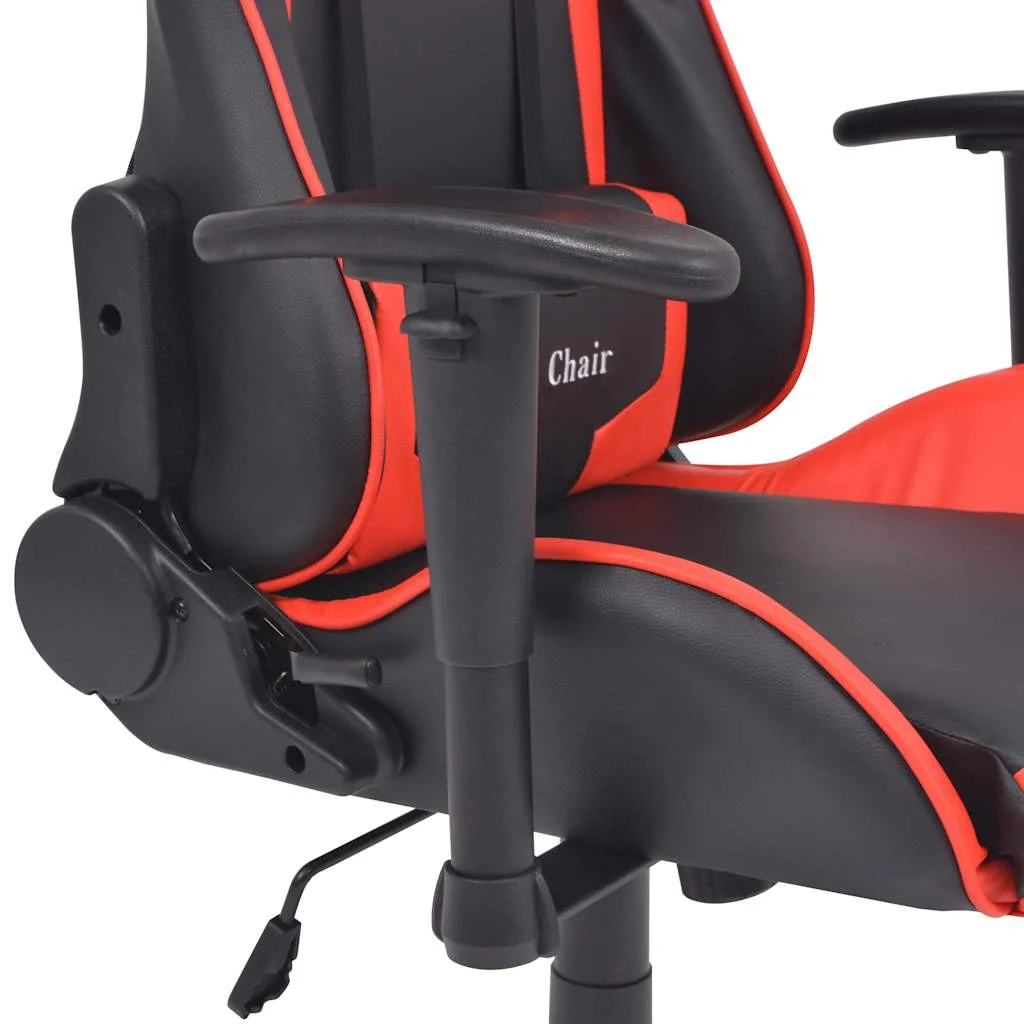 Chaise de bureau inclinable 140 x 71 x 136 cm rouge similicuir – vue de face