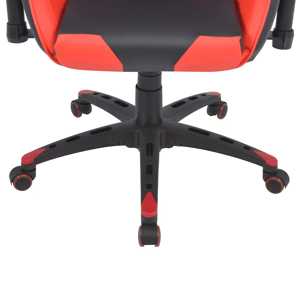 Chaise de bureau inclinable 140 x 71 x 136 cm rouge similicuir – vue de côté