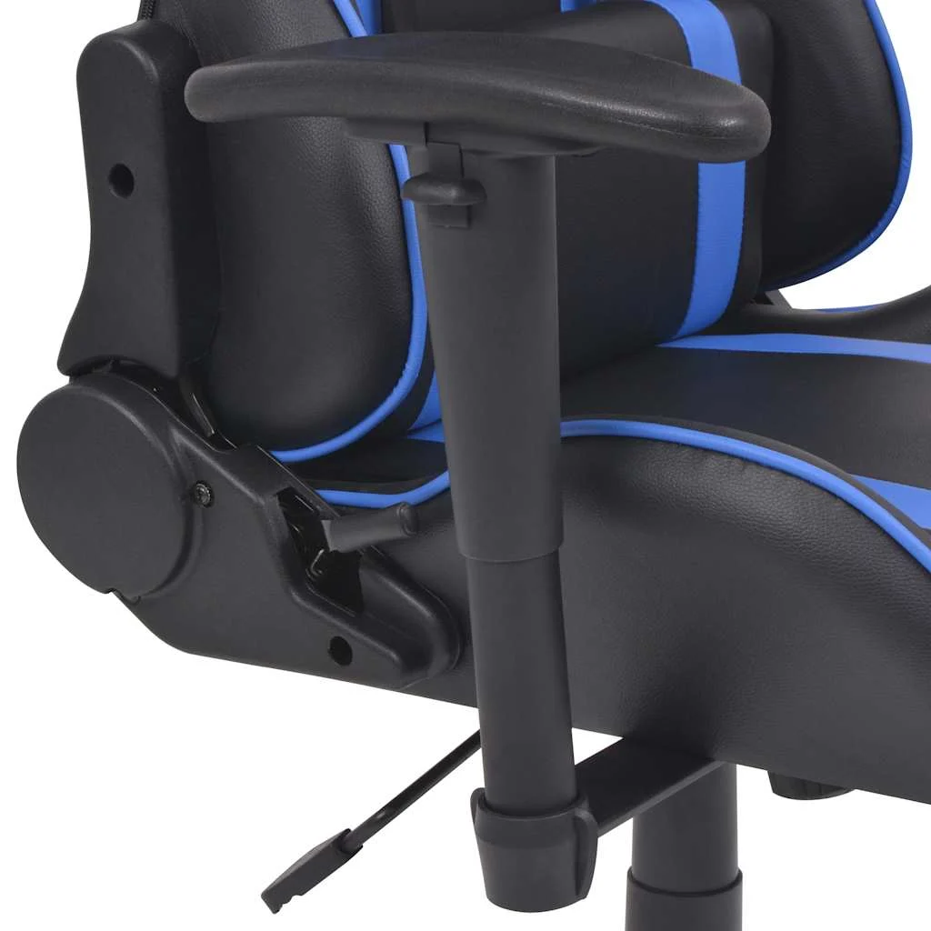 Chaise de bureau inclinable avec repose-pied 140 x 71 x 136 cm bleu acier – vue de face