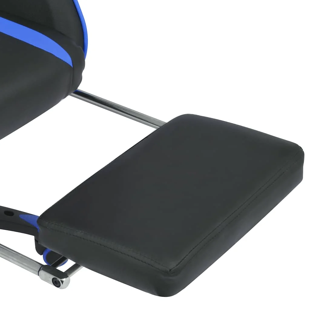 Chaise de bureau inclinable avec repose-pied 140 x 71 x 136 cm bleu acier – vue de détail