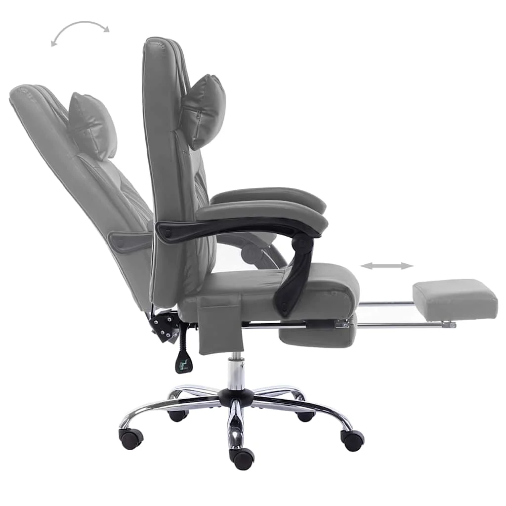 Chaise de bureau de massage 60 x 64 x 121 cm anthracite similicuir – modèle 2 – vue de dessus