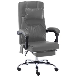Chaise de bureau de massage 60 x 64 x 121 cm anthracite similicuir – modèle 2 – vue d’ensemble