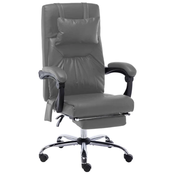 Chaise de bureau de massage 60 x 64 x 121 cm anthracite similicuir – modèle 2 – vue d’ensemble