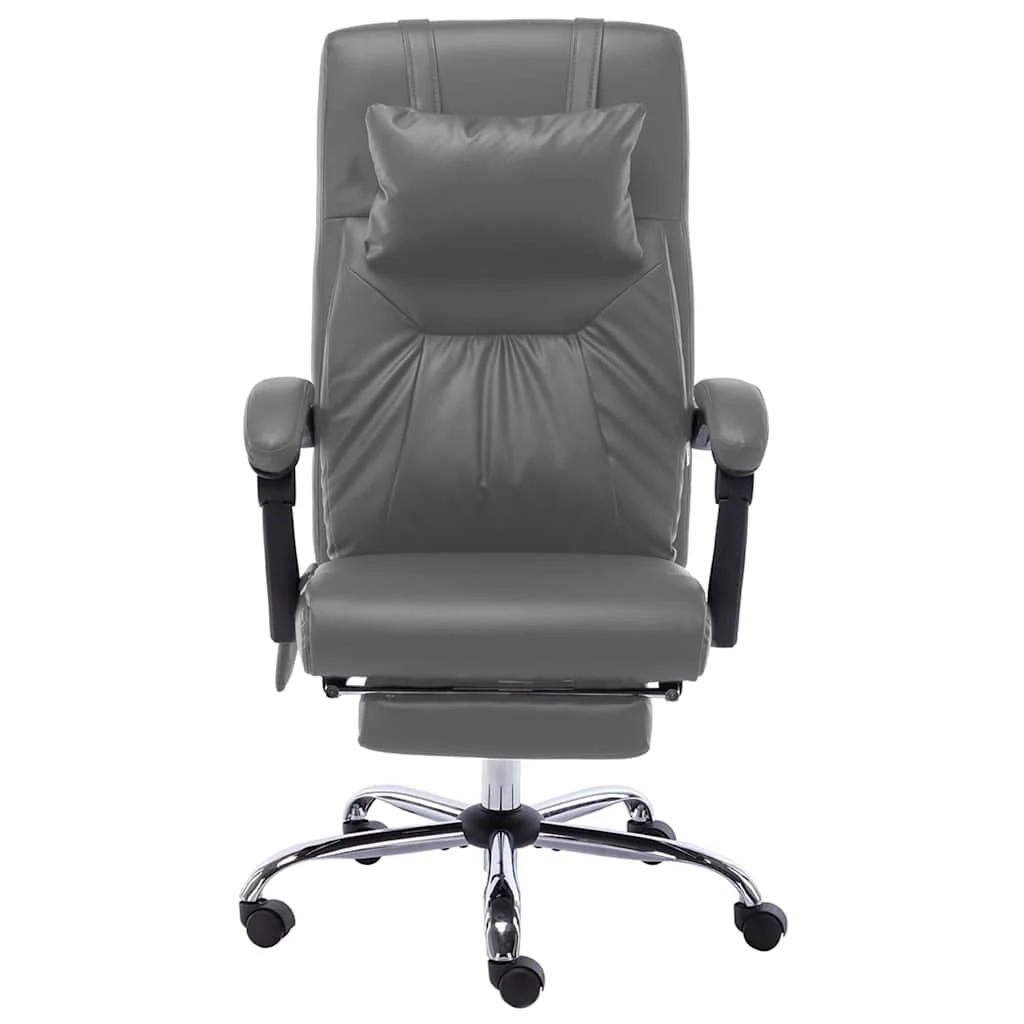 Chaise de bureau de massage 60 x 64 x 121 cm anthracite similicuir – modèle 2 – vue de face