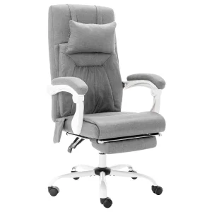 Chaise de bureau de massage 60 x 64 x 121 cm gris tissu – modèle 2 – vue d’ensemble