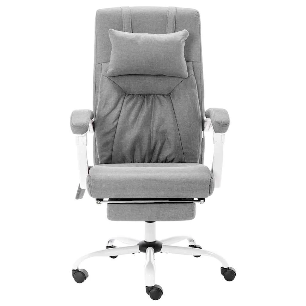 Chaise de bureau de massage 60 x 64 x 121 cm gris tissu – modèle 2 – vue de face