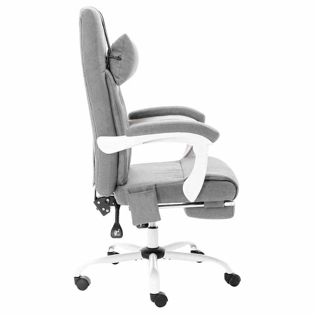 Chaise de bureau de massage 60 x 64 x 121 cm gris tissu – modèle 2 – vue de détail