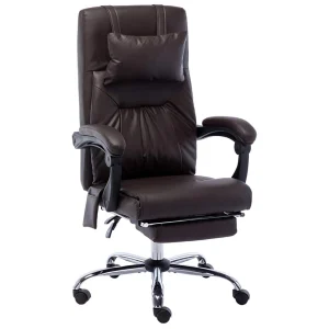 Chaise de bureau de massage 60 x 64 x 121 cm marron similicuir – vue d’ensemble
