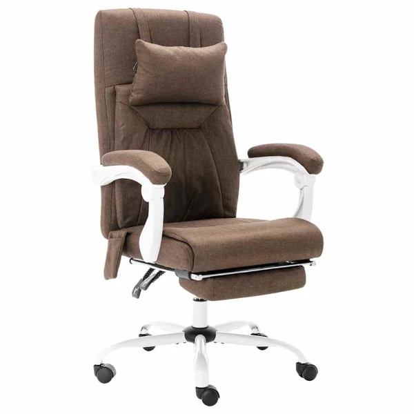 Chaise de bureau de massage 60 x 64 x 121 cm marron tissu – modèle 2 – vue d’ensemble