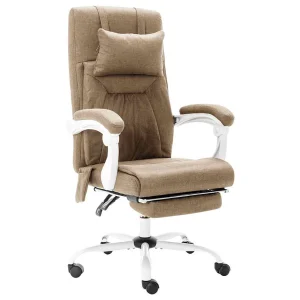 Chaise de bureau de massage 60 x 64 x 121 cm taupe tissu – vue d’ensemble