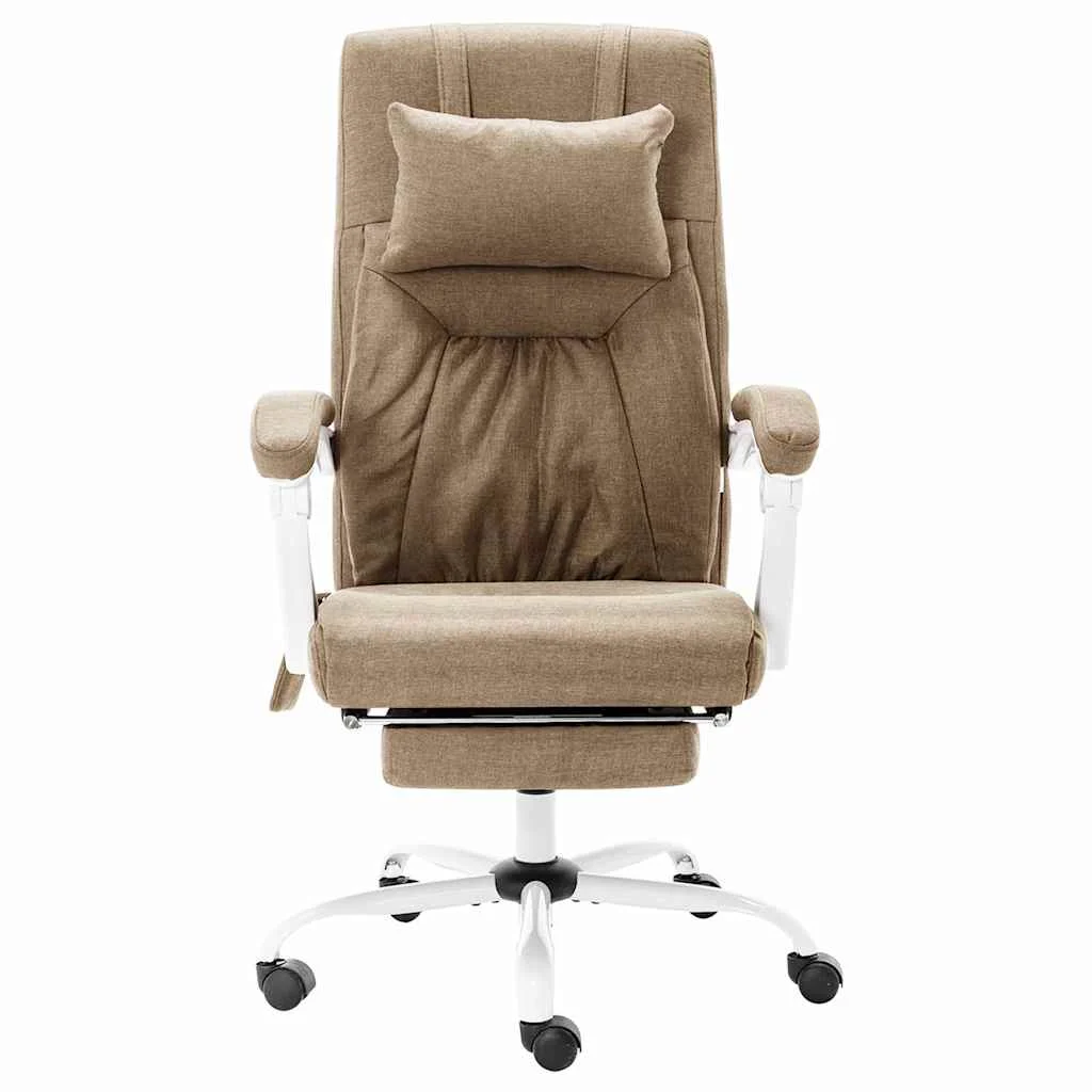 Chaise de bureau de massage 60 x 64 x 121 cm taupe tissu – vue de face