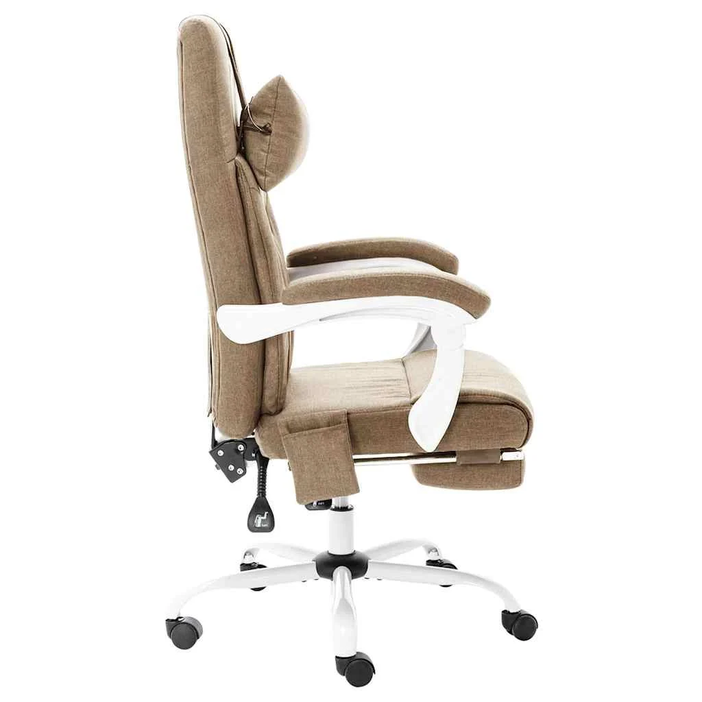 Chaise de bureau de massage 60 x 64 x 121 cm taupe tissu – vue de détail