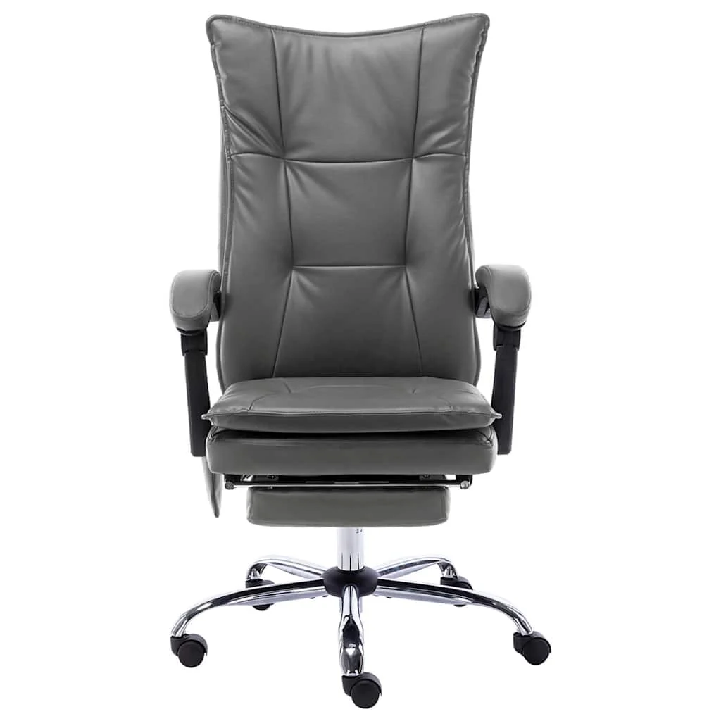 Chaise de bureau de massage 64 x 68 x 120 cm anthracite similicuir – modèle 2 – vue de face
