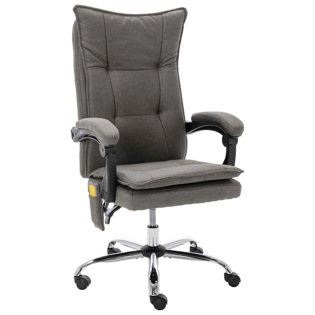 Chaise de bureau de massage 64 x 68 x 120 cm gris tissu – vue d’ensemble