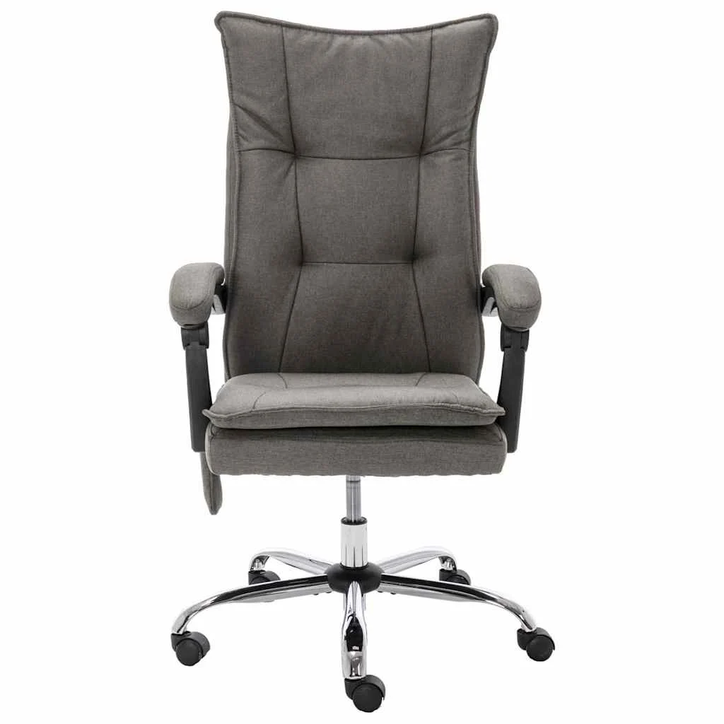 Chaise de bureau de massage 64 x 68 x 120 cm gris tissu – vue de face