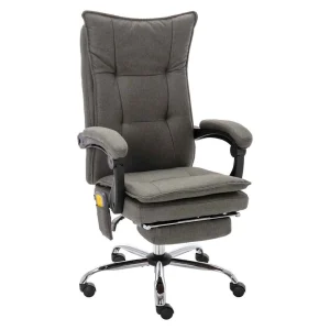 Chaise de bureau de massage 64 x 68 x 120 cm gris tissu – modèle 2 – vue d’ensemble