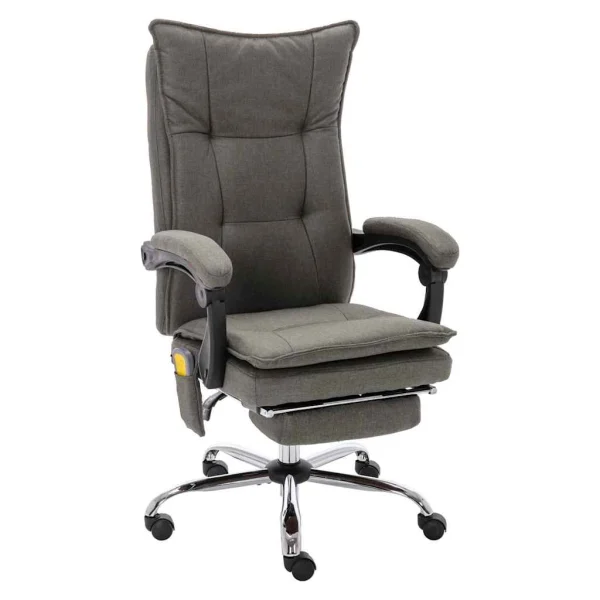 Chaise de bureau de massage 64 x 68 x 120 cm gris tissu – modèle 2 – vue d’ensemble