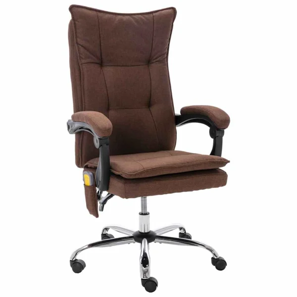 Chaise de bureau de massage 64 x 68 x 120 cm marron tissu – vue d’ensemble
