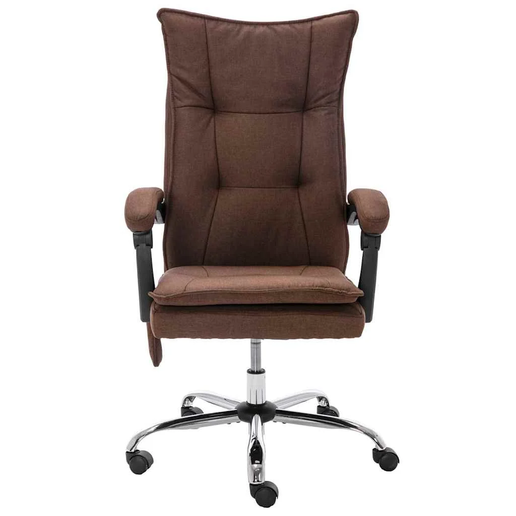 Chaise de bureau de massage 64 x 68 x 120 cm marron tissu – vue de face