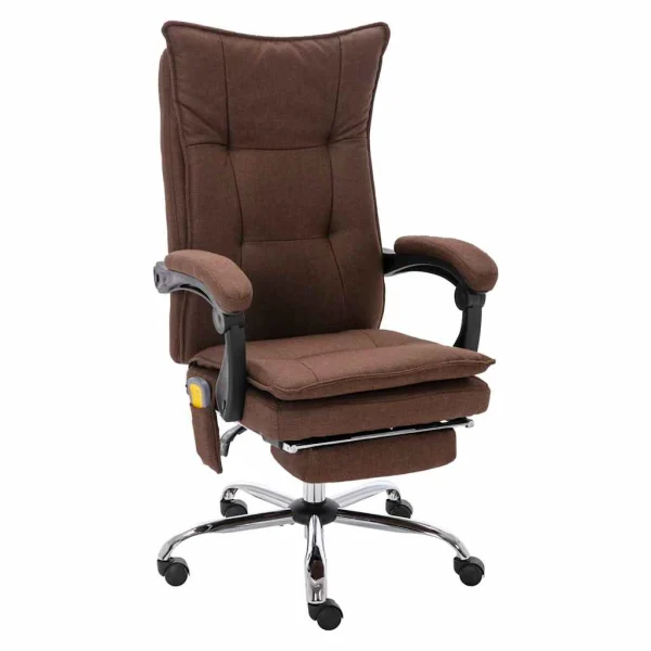 Chaise de bureau de massage 64 x 68 x 120 cm marron tissu – modèle 2 – vue d’ensemble