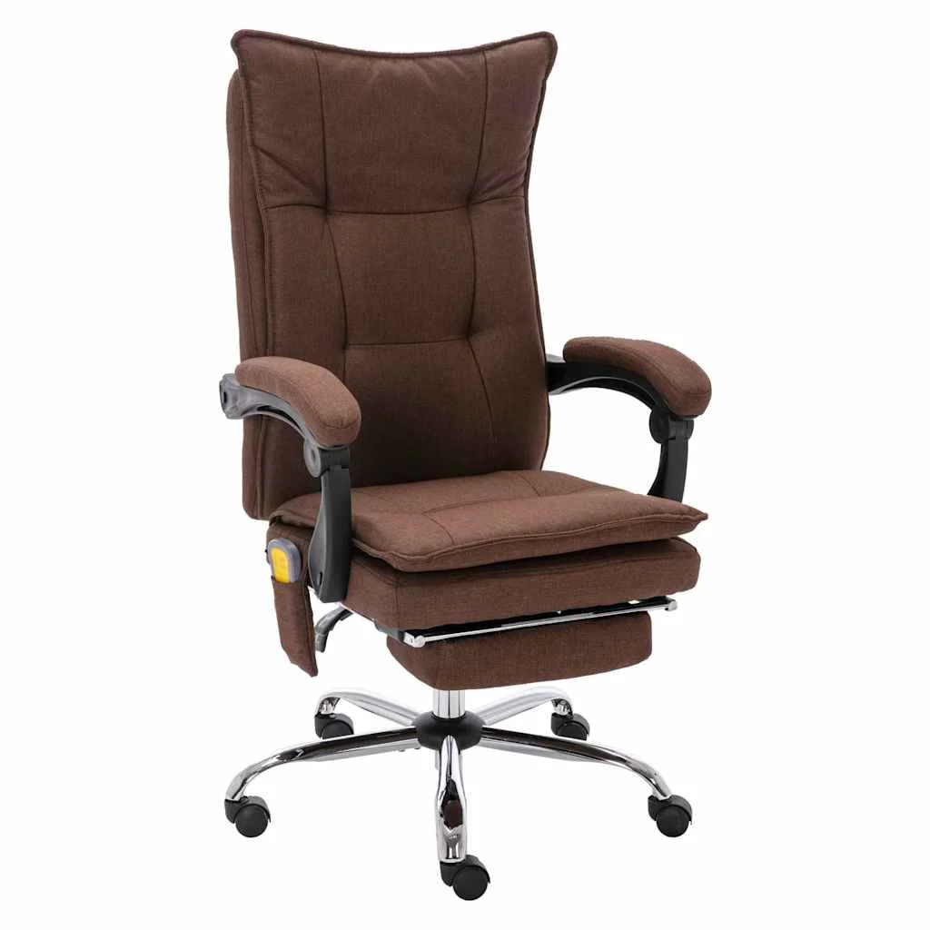 Chaise de bureau de massage 64 x 68 x 120 cm marron tissu – modèle 2 – vue d’ensemble